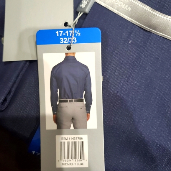 Hickey Freeman Dress shirt Midnight Blue 17-17.5 15-15.5 16-16.5 Brand New - Picture 2 of 7